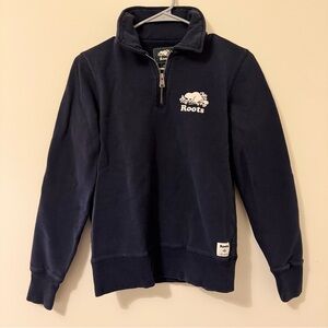 Roots Navy Quarter Zip Sweater